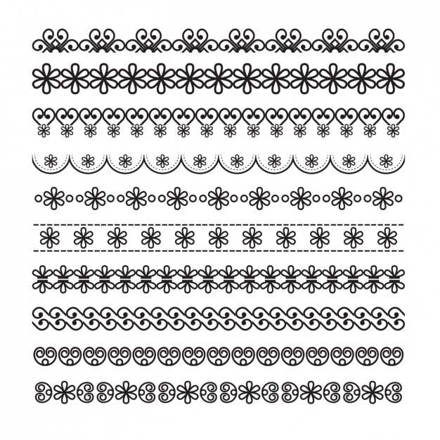 Free vector ornamental borders with floral details