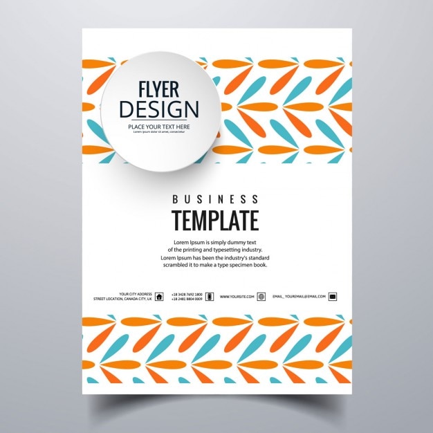 Free vector ornamental business brochure with abstract shapes
