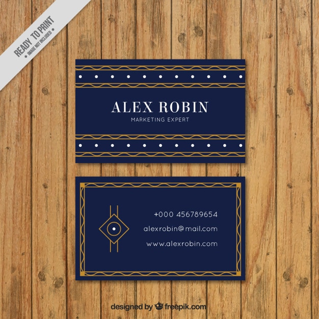 Free vector ornamental business card with waves