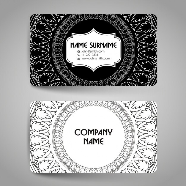 Free Vector ornamental business card