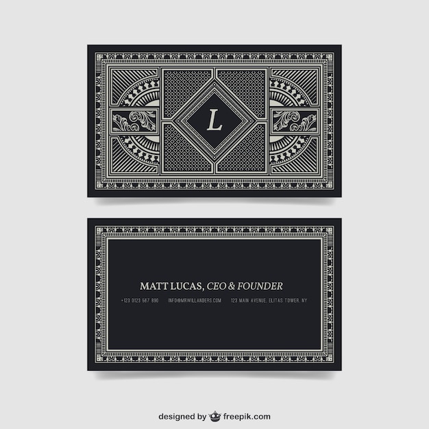 Ornamental business card