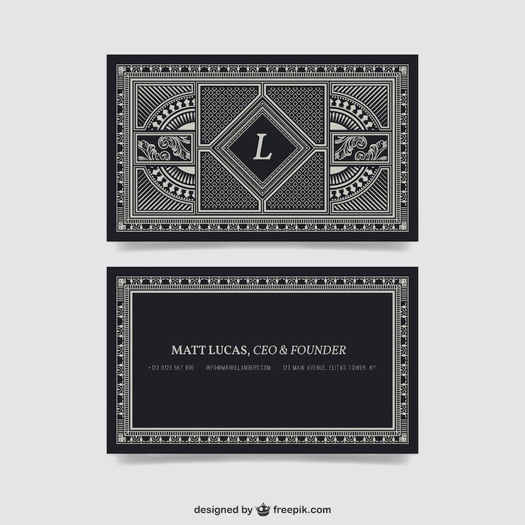 Free Vector ornamental business card