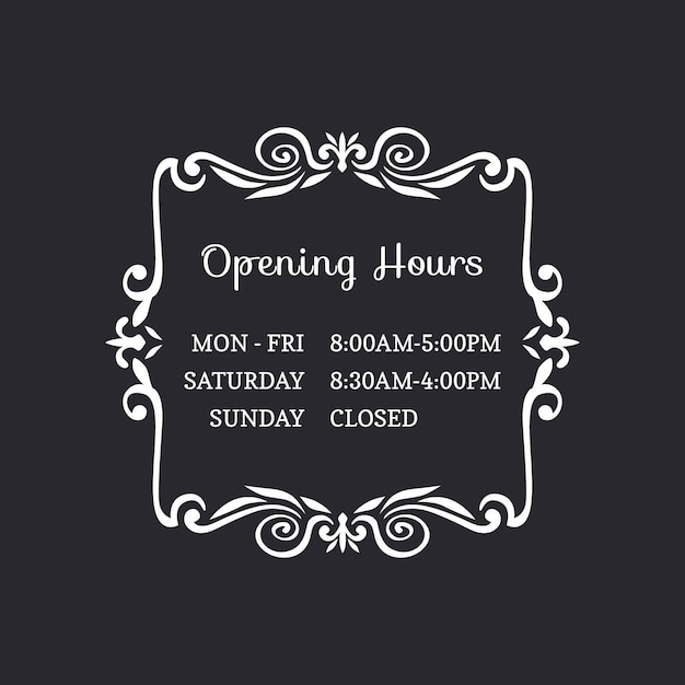 Ornamental business opening hours