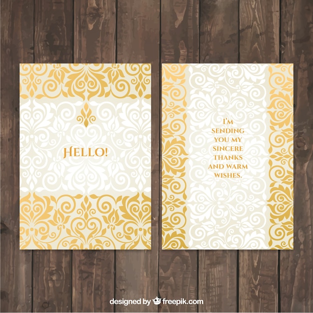 Ornamental card in damask style