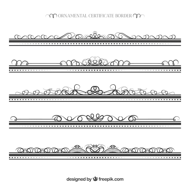 Free vector ornamental certificate border collection