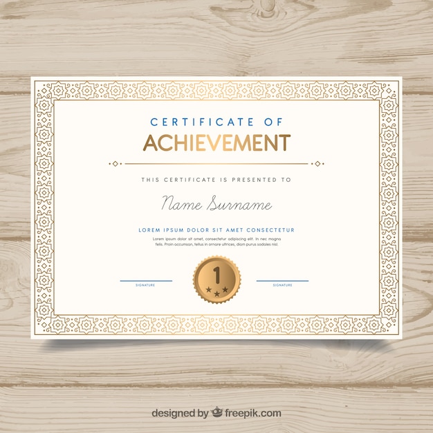 Ornamental certificate border with vintage style