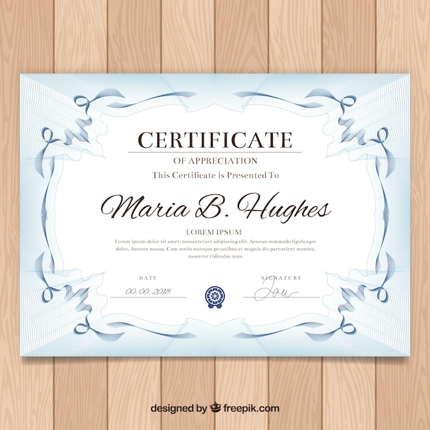 Free vector ornamental certificate border with vintage style