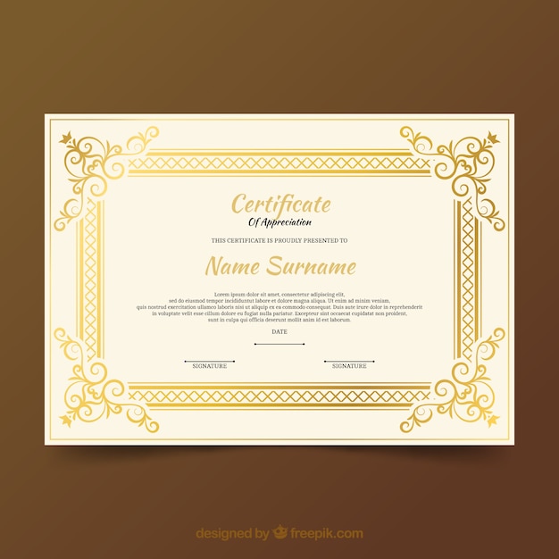 Бесплатное векторное изображение Граница декоративного сертификата