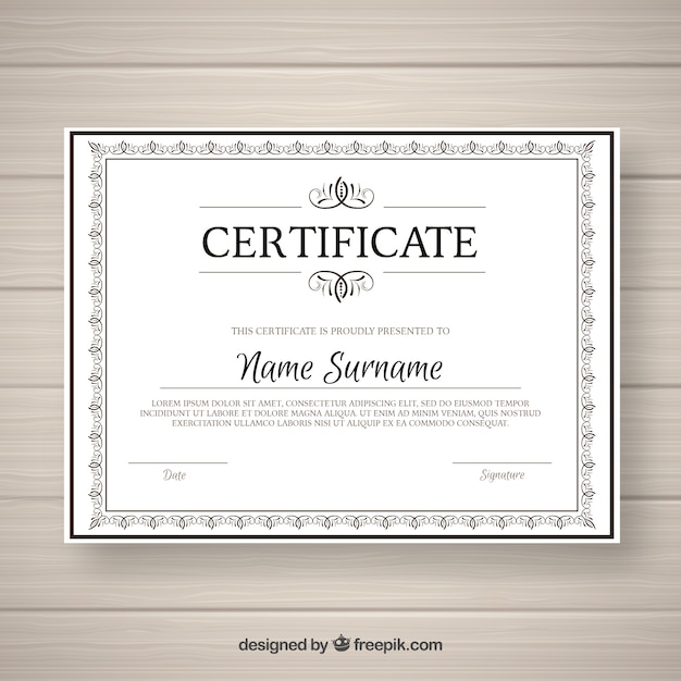 Ornamental certificate border