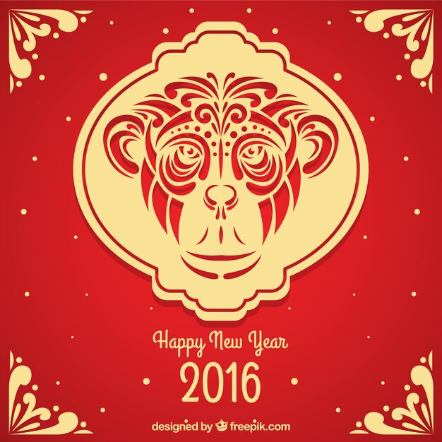 Ornamental chinese monkey new year background