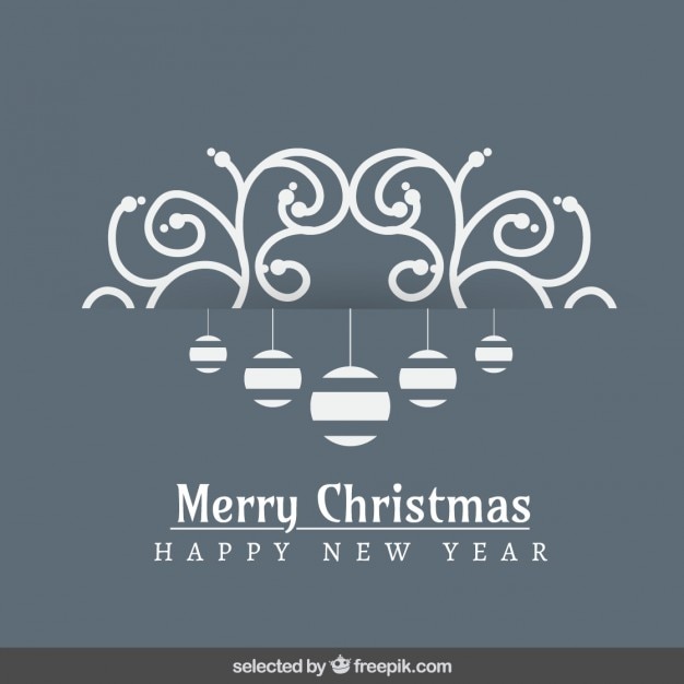 Free vector ornamental christmas card with baubles