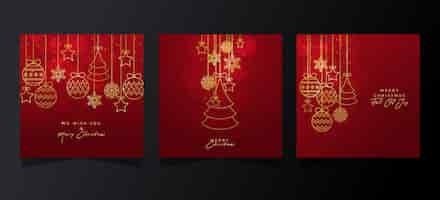 Free vector ornamental christmas cards collection