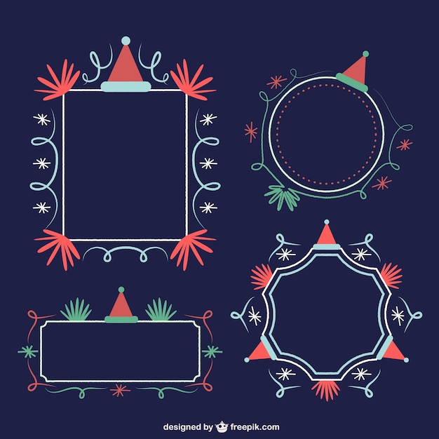 Free vector ornamental christmas frames