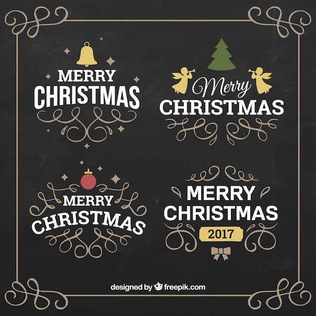 Ornamental christmas sticker collection