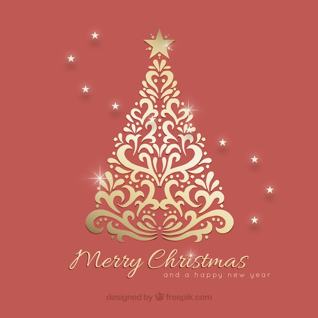 Free vector ornamental christmas tree background