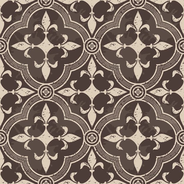 Free vector ornamental damask seamless pattern