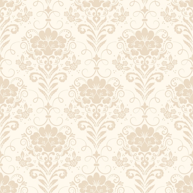 Free vector ornamental damask seamless pattern