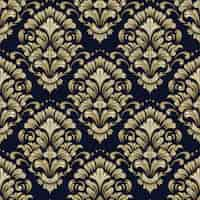 Free vector ornamental damask seamless pattern