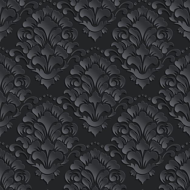 Free vector ornamental damask seamless pattern