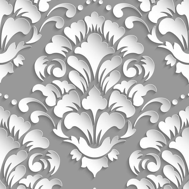 Free vector ornamental damask seamless pattern