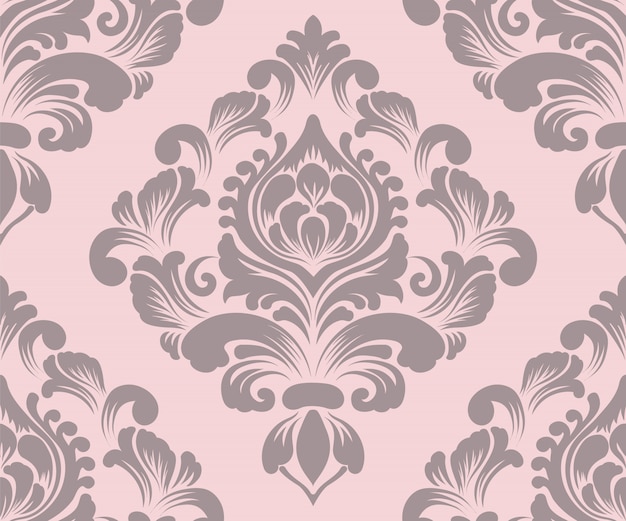 Ornamental damask seamless pattern