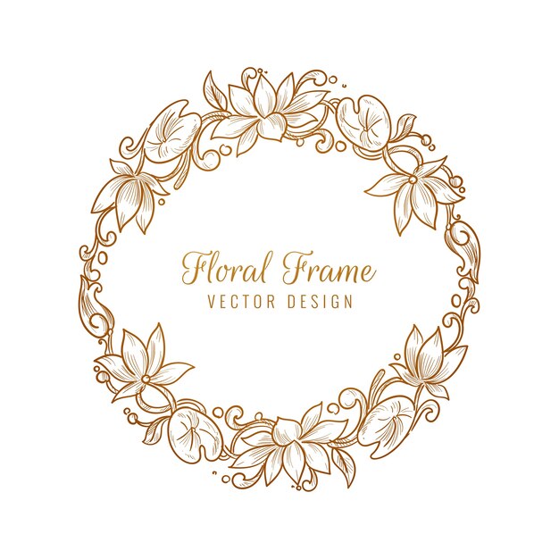 Vintage Floral Round Border Clipart Antique Victorian Circle Frame Vector  Instant Download SVG PNG JPG 