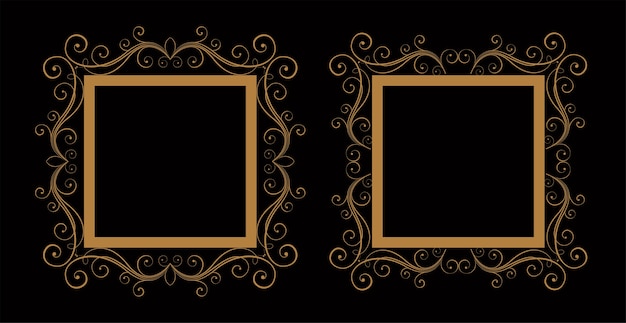 Free vector ornamental decorative wedding floral frame set of two