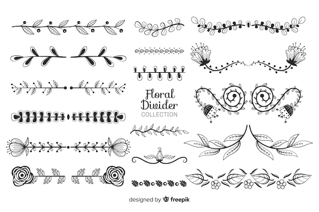 Ornamental divider hand drawn collection