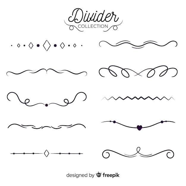 Free vector ornamental divider hand drawn collection