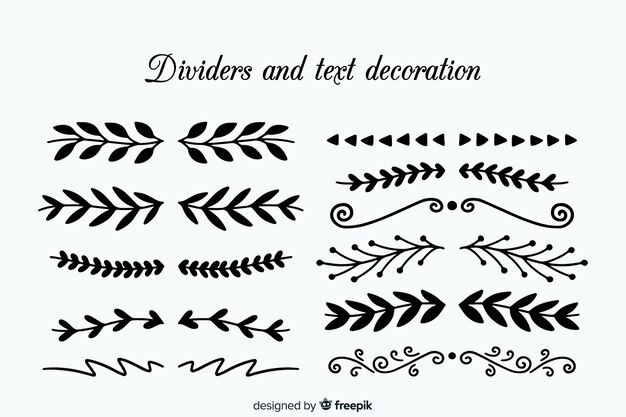 Ornamental divider hand drawn collection