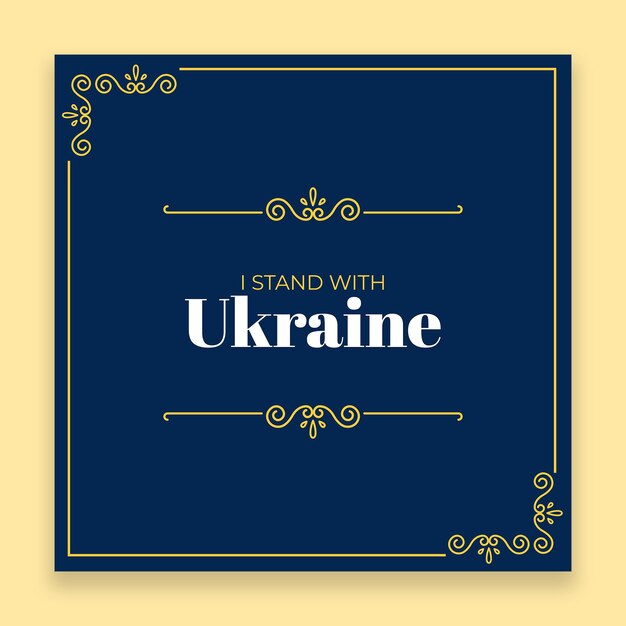 Ornamental duotone i stand with ukraine instagram post