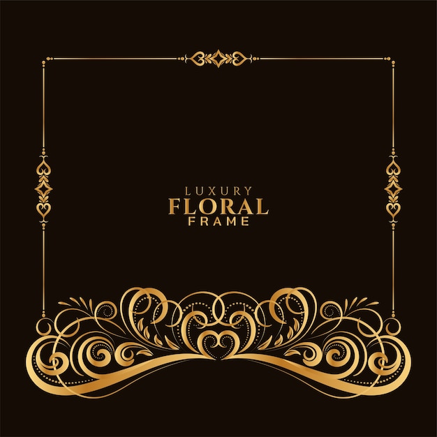 Ornamental elegant golden decorative floral frame design 