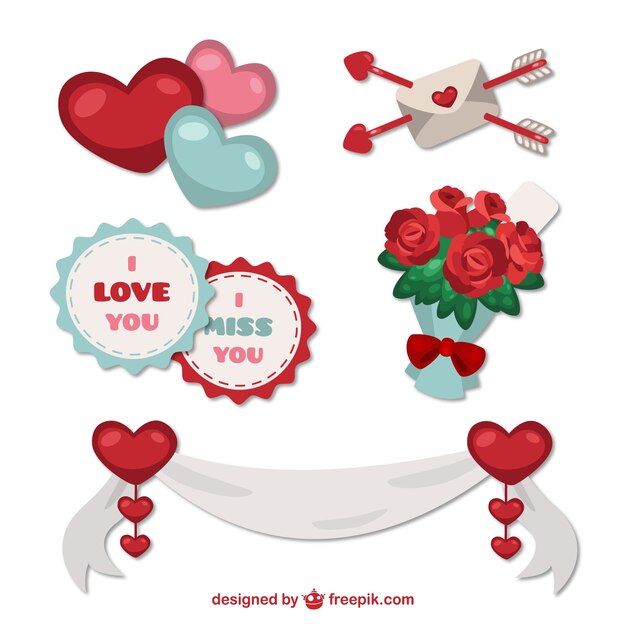 Ornamental elements for Saint Valentine