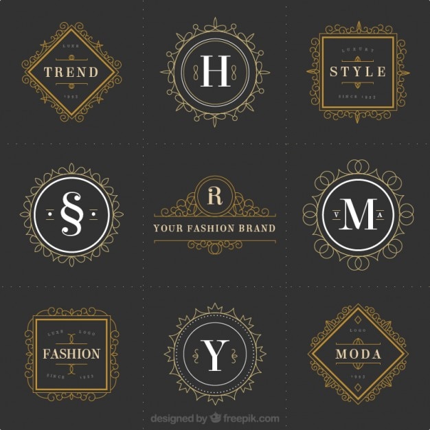Free vector ornamental fashion logos
