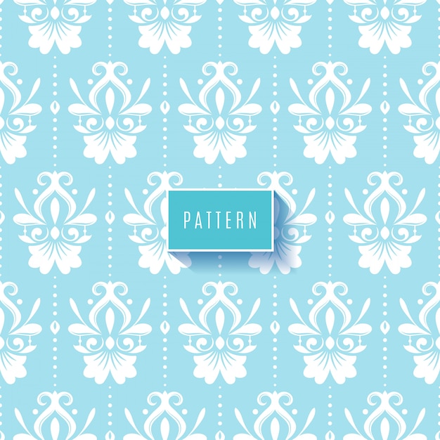 Free vector ornamental floral pattern with light blue clor