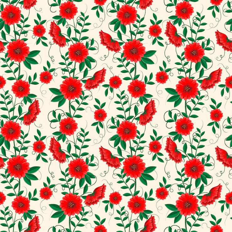 Free Vector ornamental floral seamless pattern 