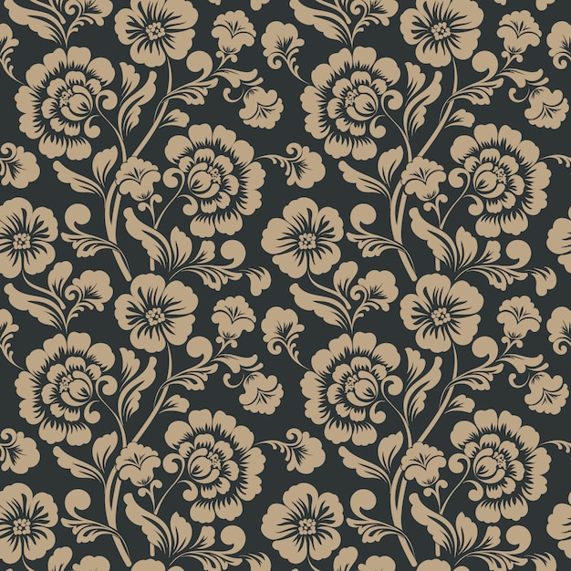 Free vector ornamental floral seamless pattern