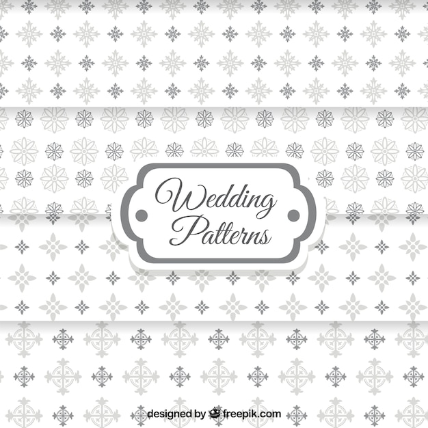 Free Vector ornamental flowers wedding patterns in grey tone