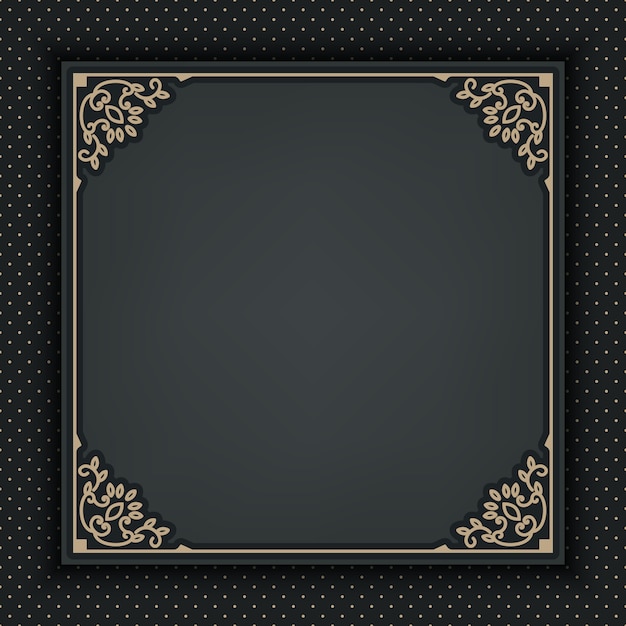 Free vector ornamental frame on dark gray