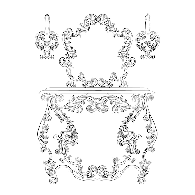 Free vector ornamental furniture design