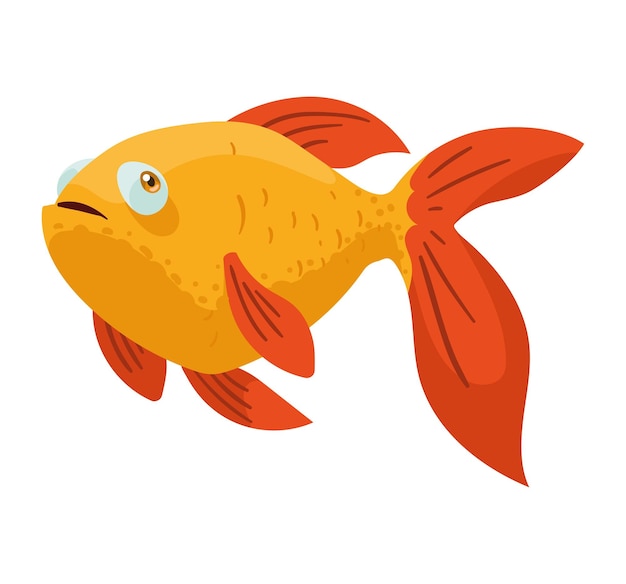 Free vector ornamental gold fish swiming life