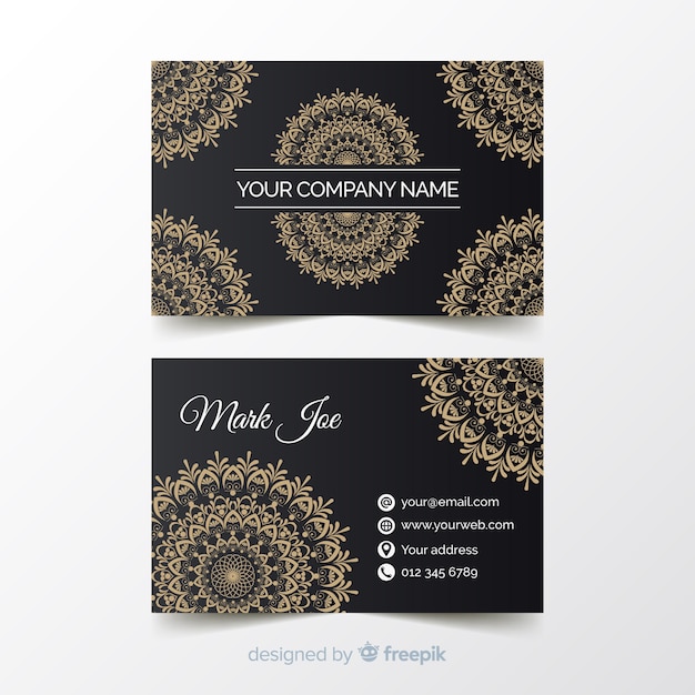 Free vector ornamental golden business card template