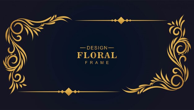 Ornamental golden decorative floral frame background