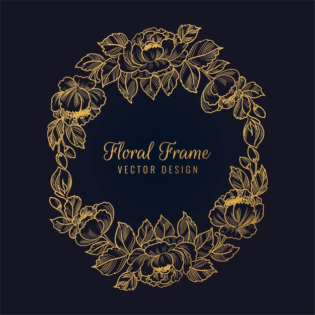 	Ornamental golden decorative floral frame
