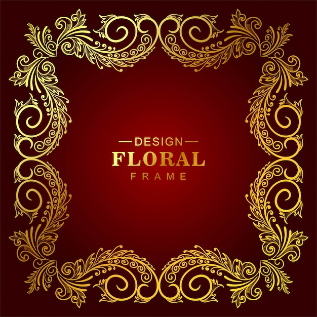 Cornice floreale dorata ornamentale