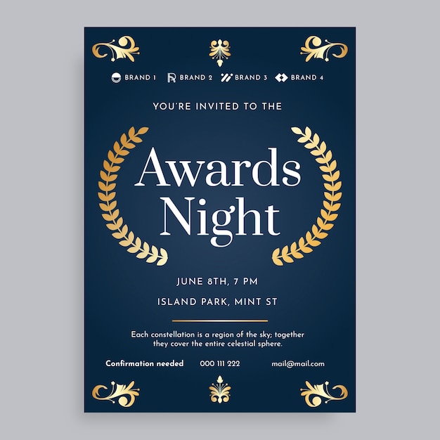 ornamental gradient awards ceremony night invitation