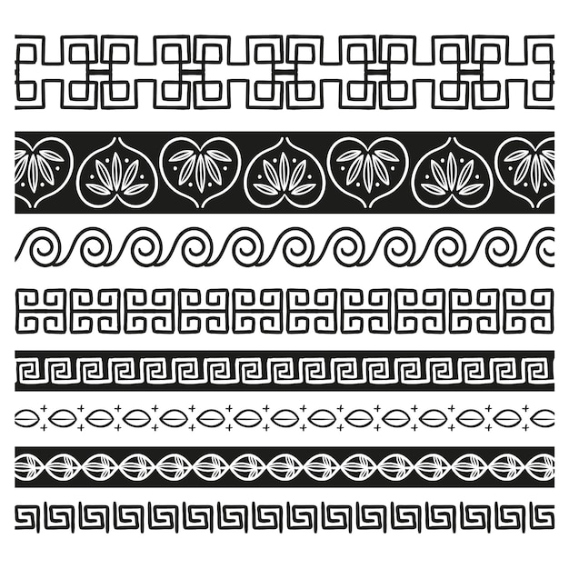 Free vector ornamental greek border collection