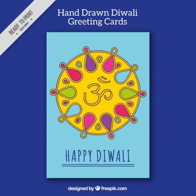 Free vector ornamental greeting card of diwali