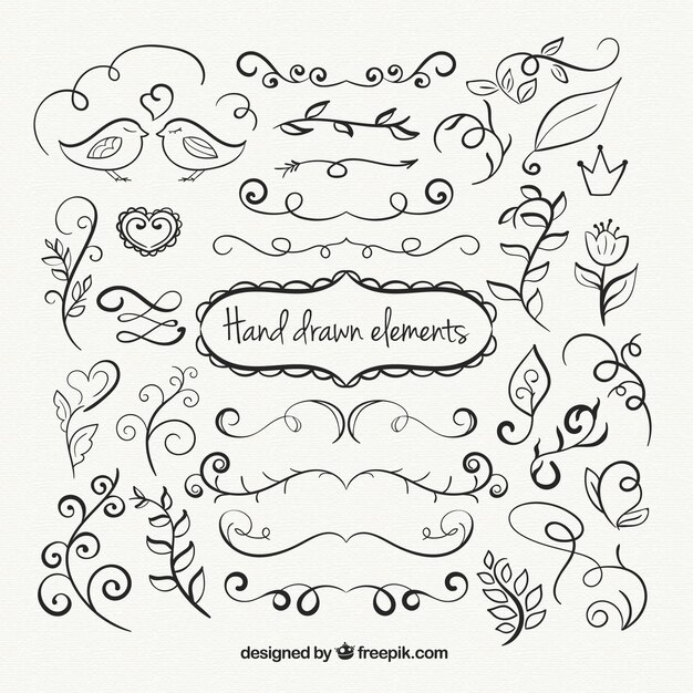 Ornamental Hand Drawn Elements Collection