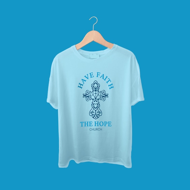 Vettore gratuito t-shirt ornamentale della chiesa della speranza